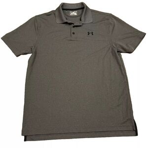 Under Armour Shirt Mens Medium Gray Loose Fit Heat Gear Short Sleeve